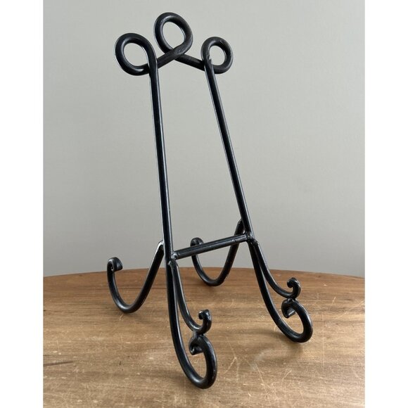 VTG Heavy Duty Cast Iron Easel Ornate Plate Picture Book Art Display Stand 14.5” - Picture 1 of 3